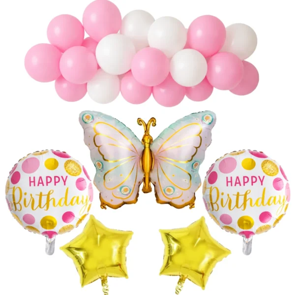 GIFTELLA Butterfly Birthday Decor Kit 25pc | Decoration Kit