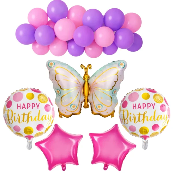 GIFTELLA Butterfly Birthday Decor Kit 25pc | Decoration Kit