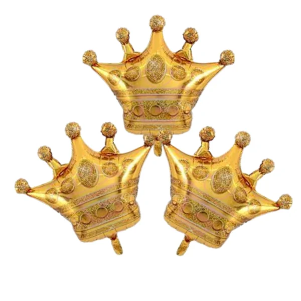 Giftella Gold Crown Foil Balloons Set of 3 | Birthday Decoration