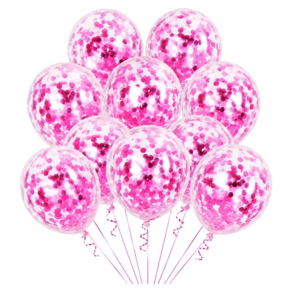 Giftella Pink Confetti Balloons 15 pc | Transparent Party Balloons