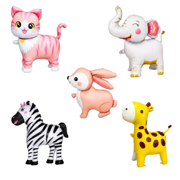 3d Standing Animal Foil Balloons Set for Kids Birthday Party