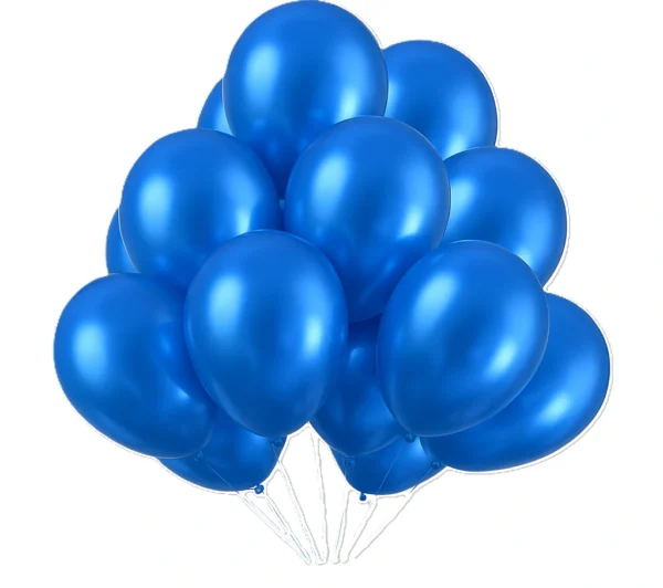 GIFTELLA Blue Chrome Balloons for Birthday (100 pc)